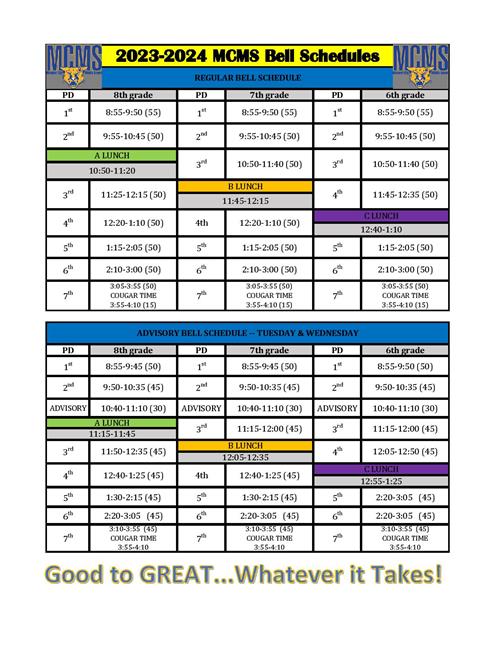 2023 2024 Bell Schedule